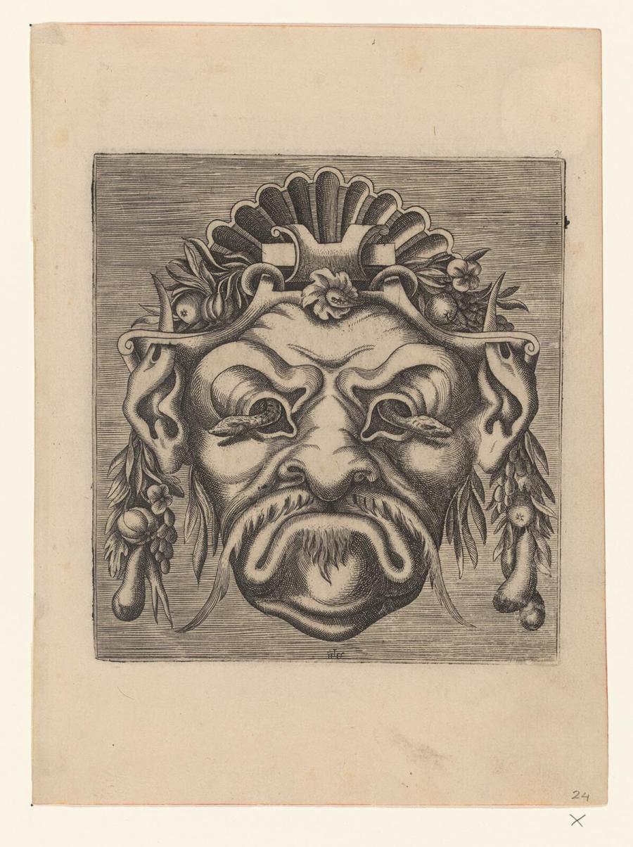 Grotesque Mask from Print Series Libro di Variate Mascare