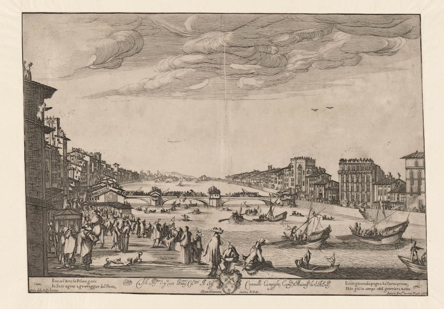 Battle of the bridge over the Arno river at Pisa