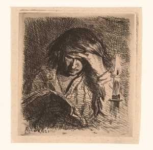 lezer-bij-kaarslicht