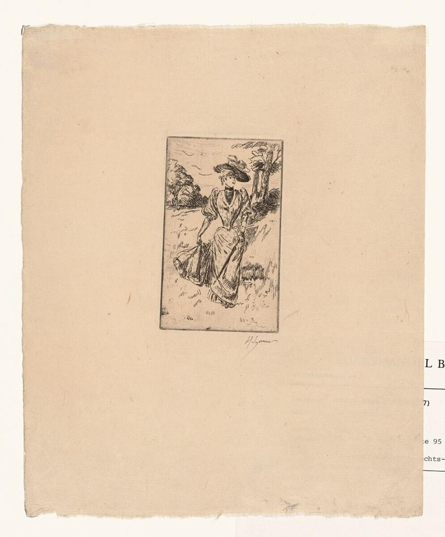 Vrouw wandelend in de natuur