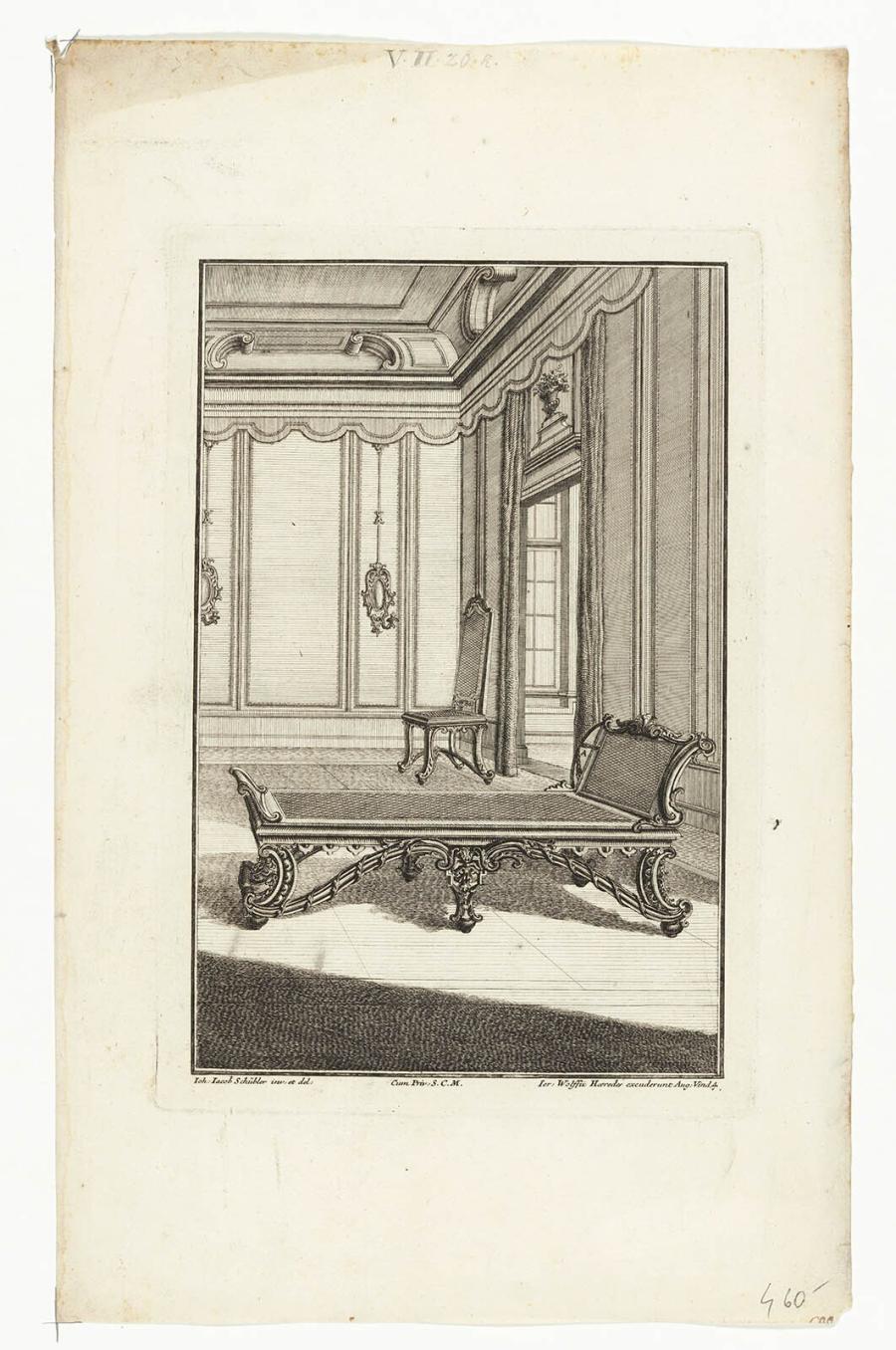 Bed and chair in interior