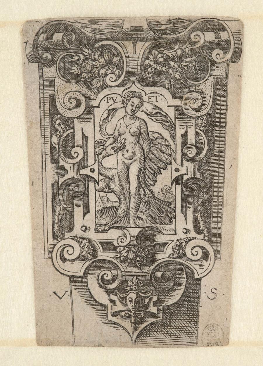 Deel van een dolkschede met Leda