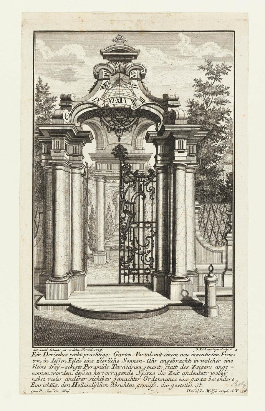 Garden Gate with Sundial