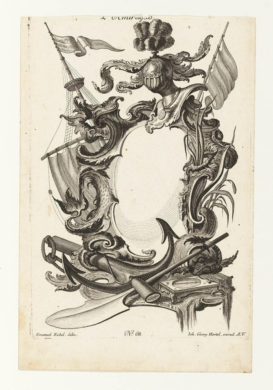 Cartouche with Maritime Emblems 