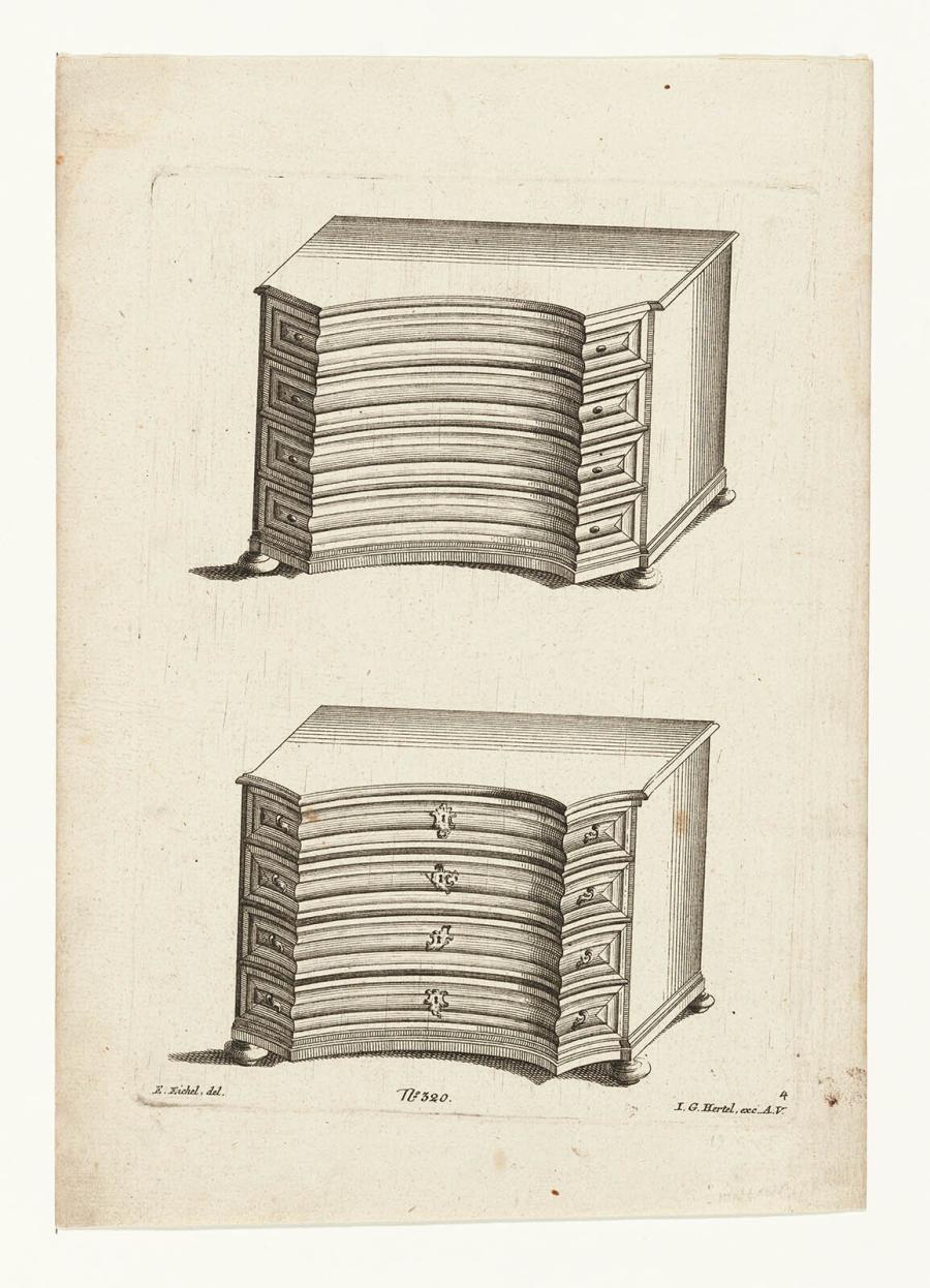 Two Chests of Drawers on Bun Feet 