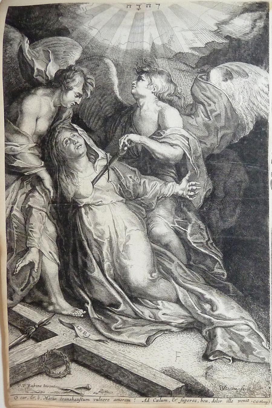 Maria als Mater Dolorosa, ondersteund  door engelen