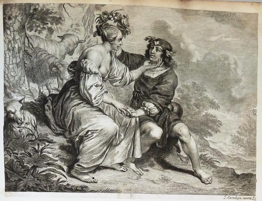 The Sleeping Shepherdess Lithograph Art Print Francois Boucher