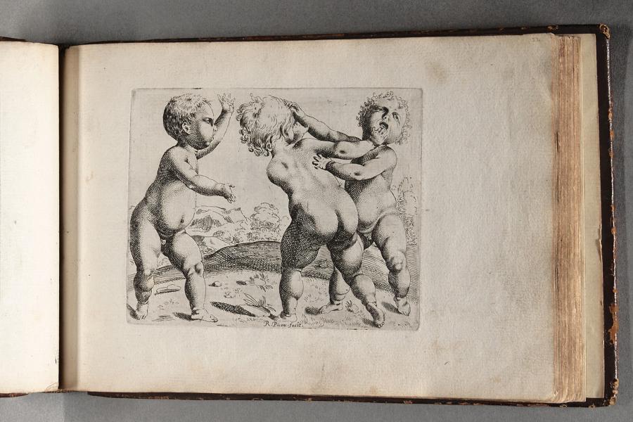 Three Children, Two Wrestling