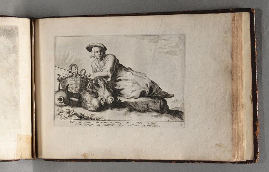 Lying Boy with two Chickens