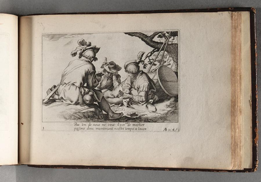 Drie kaartspelende mannen