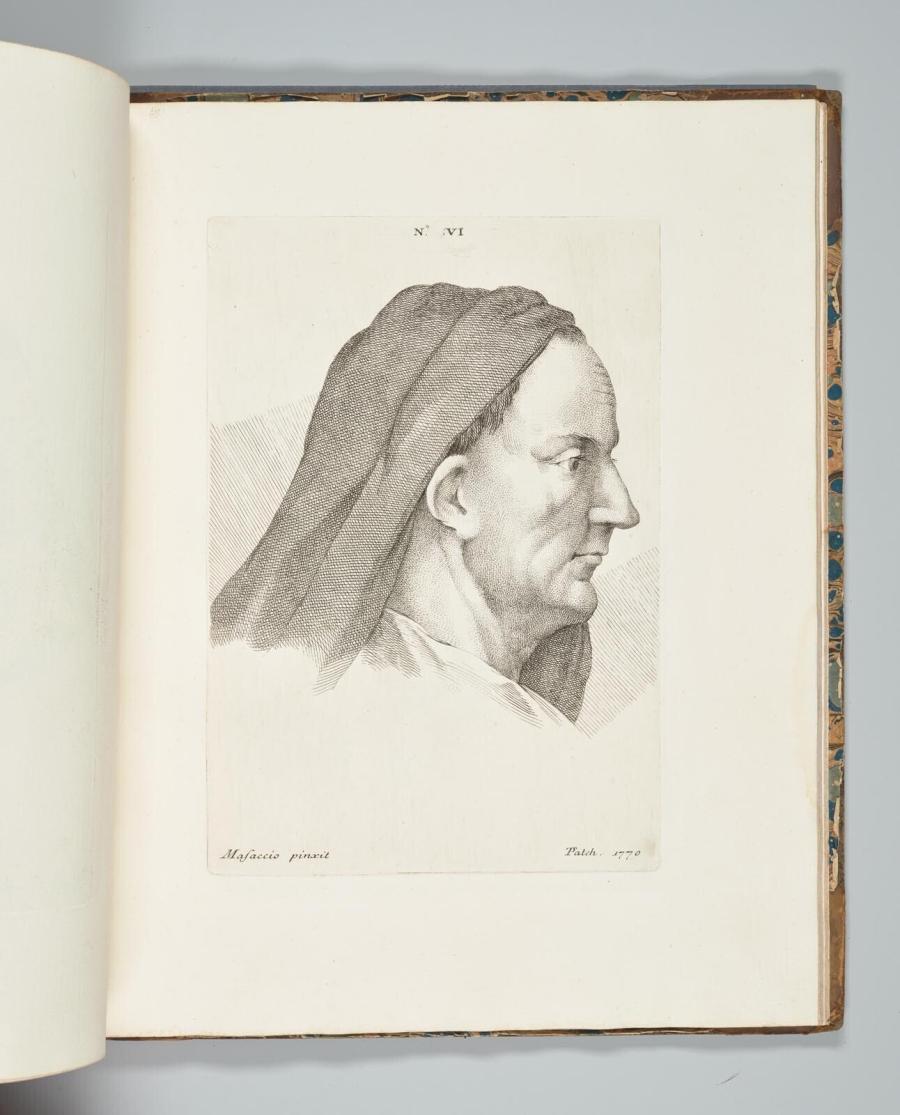 Hoofd van een man in profiel uit 'The Life of the Celebrated Painter Masaccio'