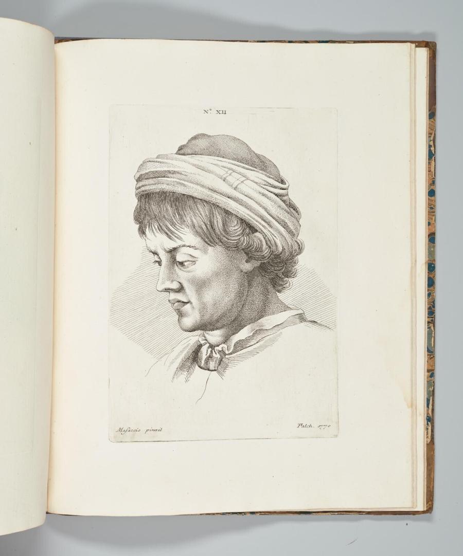 Hoofd van een jonge man uit 'The Life of the Celebrated Painter Masaccio'