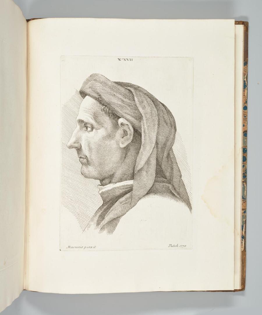 Hoofd van man in profiel uit 'The Life of the Celebrated Painter Masaccio'