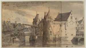 the-weerdpoort-amsterdam-gate-in-utrecht-seen-from-the-west-from-the-embankment