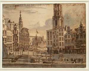 the-oudegracht-in-utrecht-by-the-stadhuisbrug-with-the-dom-tower-and-the-city-hall-tower