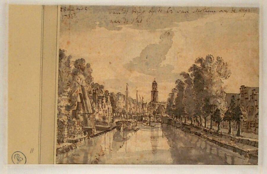 View of Utrecht from the North Across the River Vecht with the Domtoren in the Distance and on the Right Behind the Trees the House Zijdebalen of David van Mollem