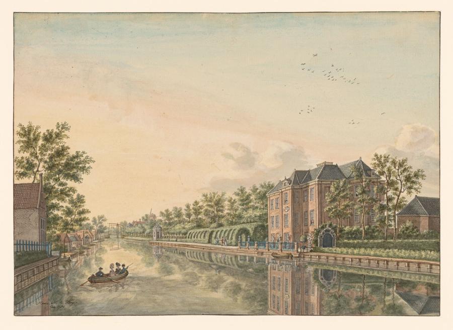 View from the North of the Back of the Estate Brittenrust in Alphen aan den Rijn (South Holland Province)