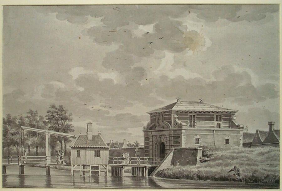 De Rijnsburgerpoort, een van de acht stadspoorten van Leiden (provincie Zuid-Holland)