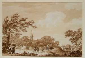 landscape-with-hay-carts-a-church-in-the-background