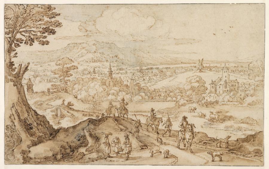 Landschap met ruiters op de valkenjacht