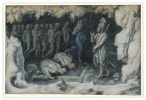 Ulysses at the Entrance of Hades, the Underworld (Odyssey, Book XI)