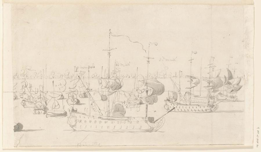 De Statenvloot nadert voor de tweede zeeslag bij Schooneveld, 14 juni 1673