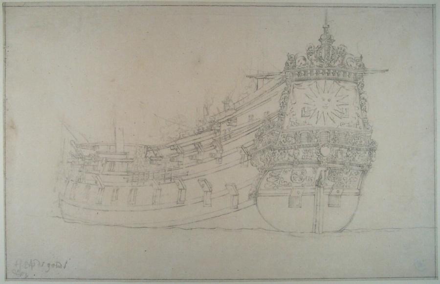The battleship 'Zon', Amsterdam based, probably the 48-gun ship built in 1640