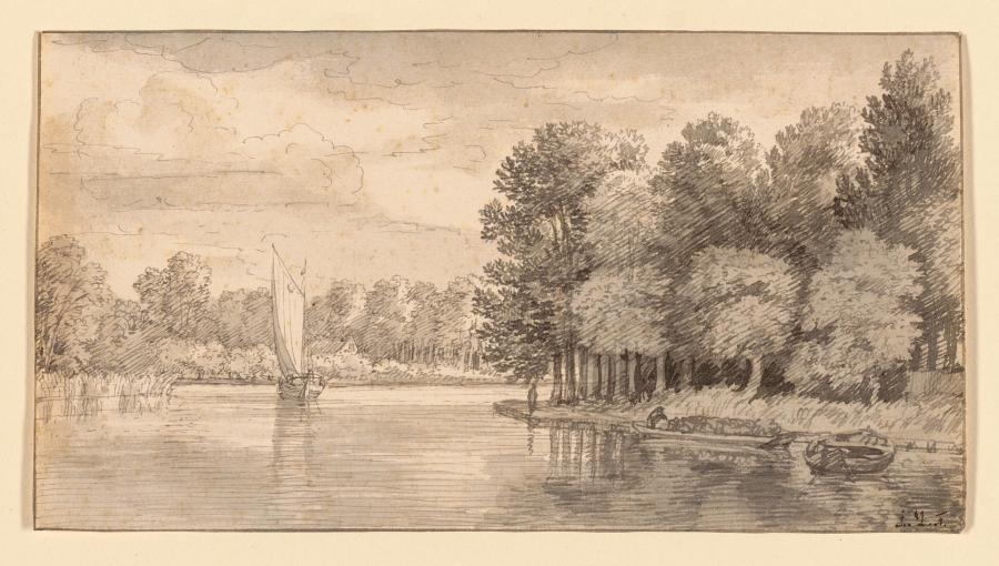 Sailing Boat on a River or Canal