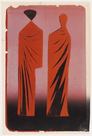 two-red-standing-women