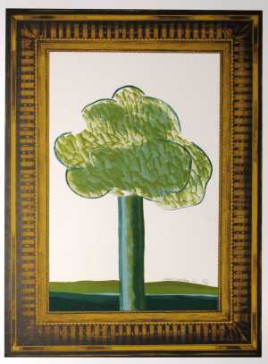 Picture of a Landscape in an Elaborate Gold Frame (Afbeelding van een landschap in een fijn afgewerkte gouden lijst)