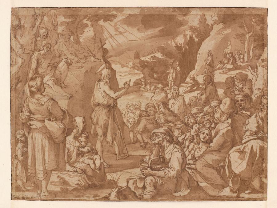 De heilige Johannes de Doper predikt in de woestijn - Museum Boijmans