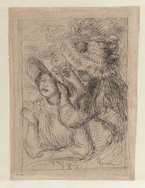 two-girls-with-flowers-on-their-hats