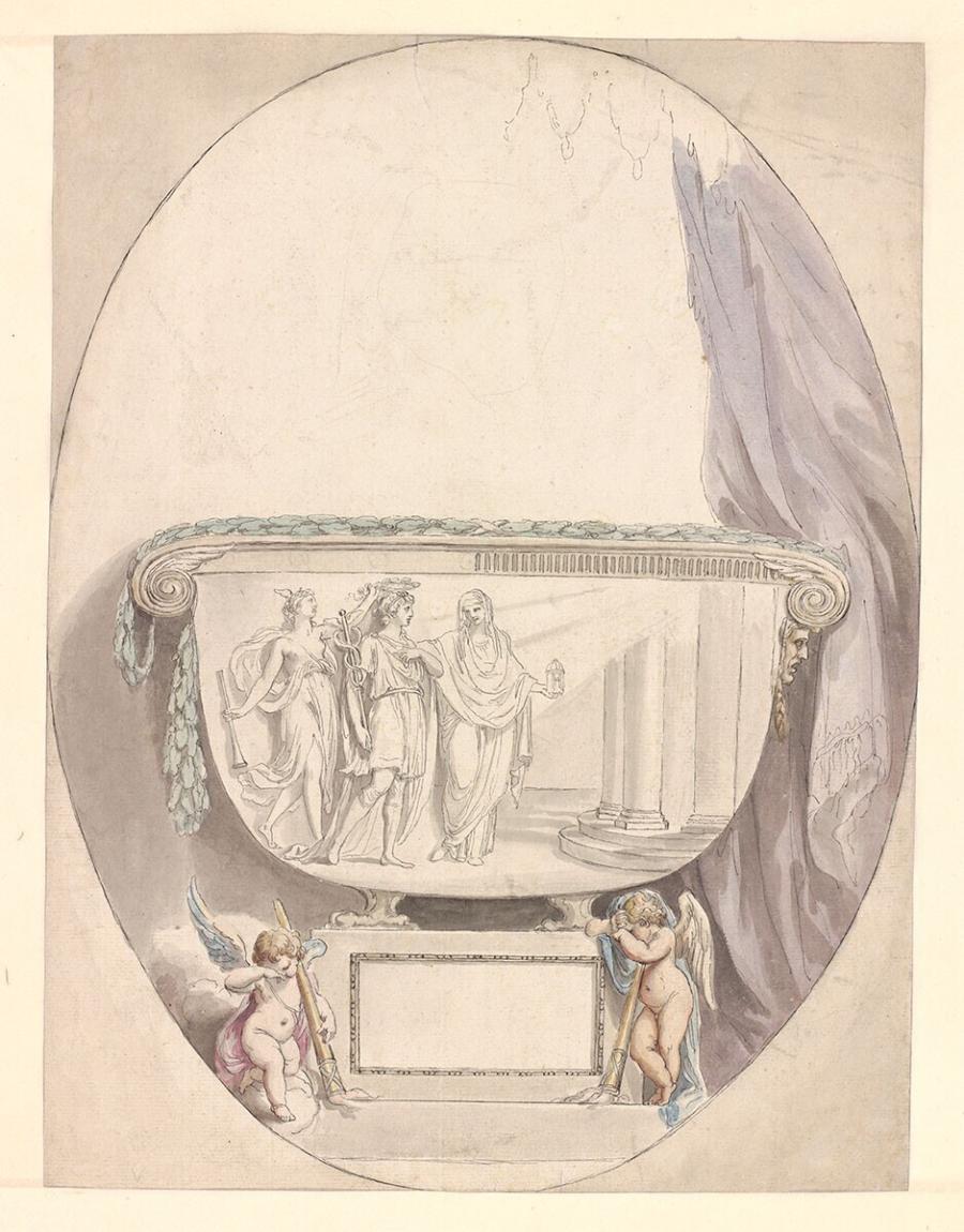 Zijaanzicht van een sarcofaag