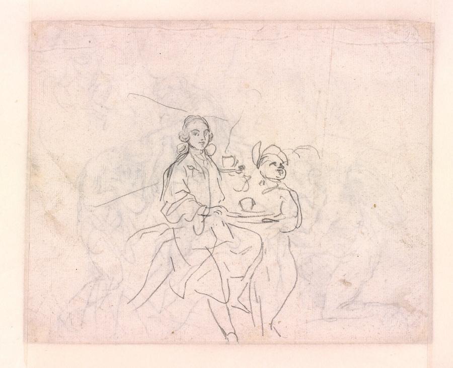 Man Drinking Tea, with a Servant
