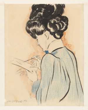 portret-van-een-tekenende-dame