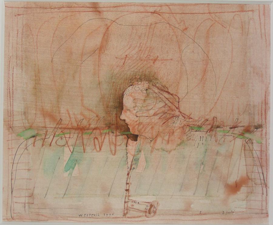 Roze-groen, profielkop en zipper