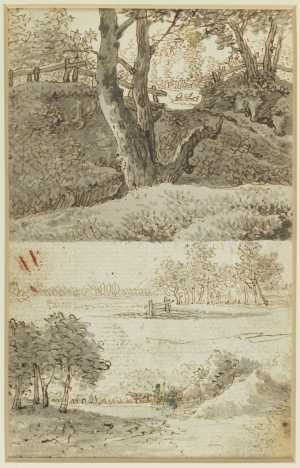one-of-seven-sheets-with-studies-from-a-lost-drawing-book-two-landscapes-with-trees