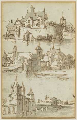 one-of-seven-sheets-with-studies-from-a-lost-drawing-book-three-city-views-with-a-river