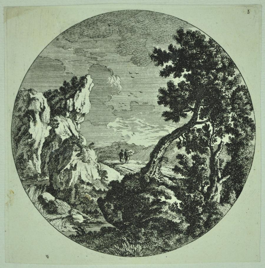 Southern Mountain Landscape with Travelers