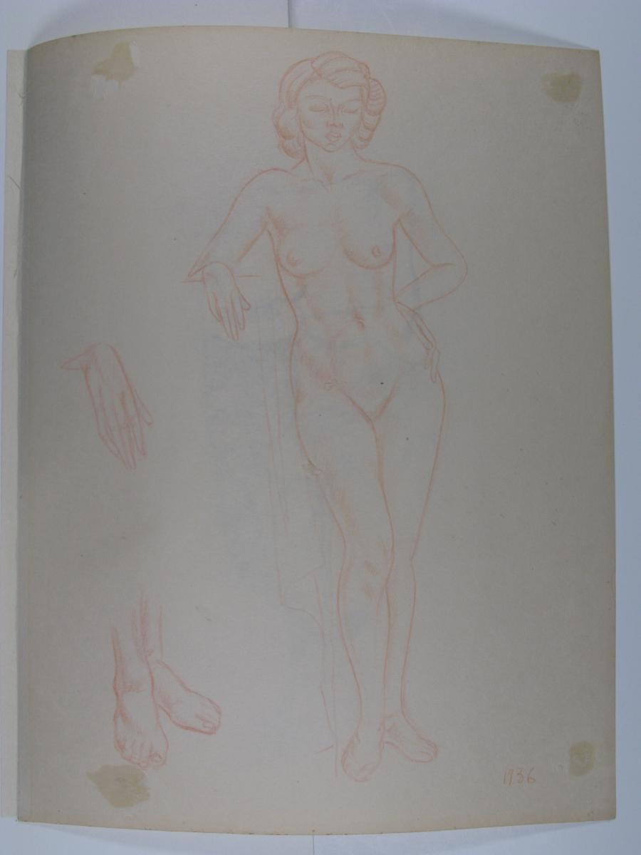 Study of a female Nude, Feet and Hand