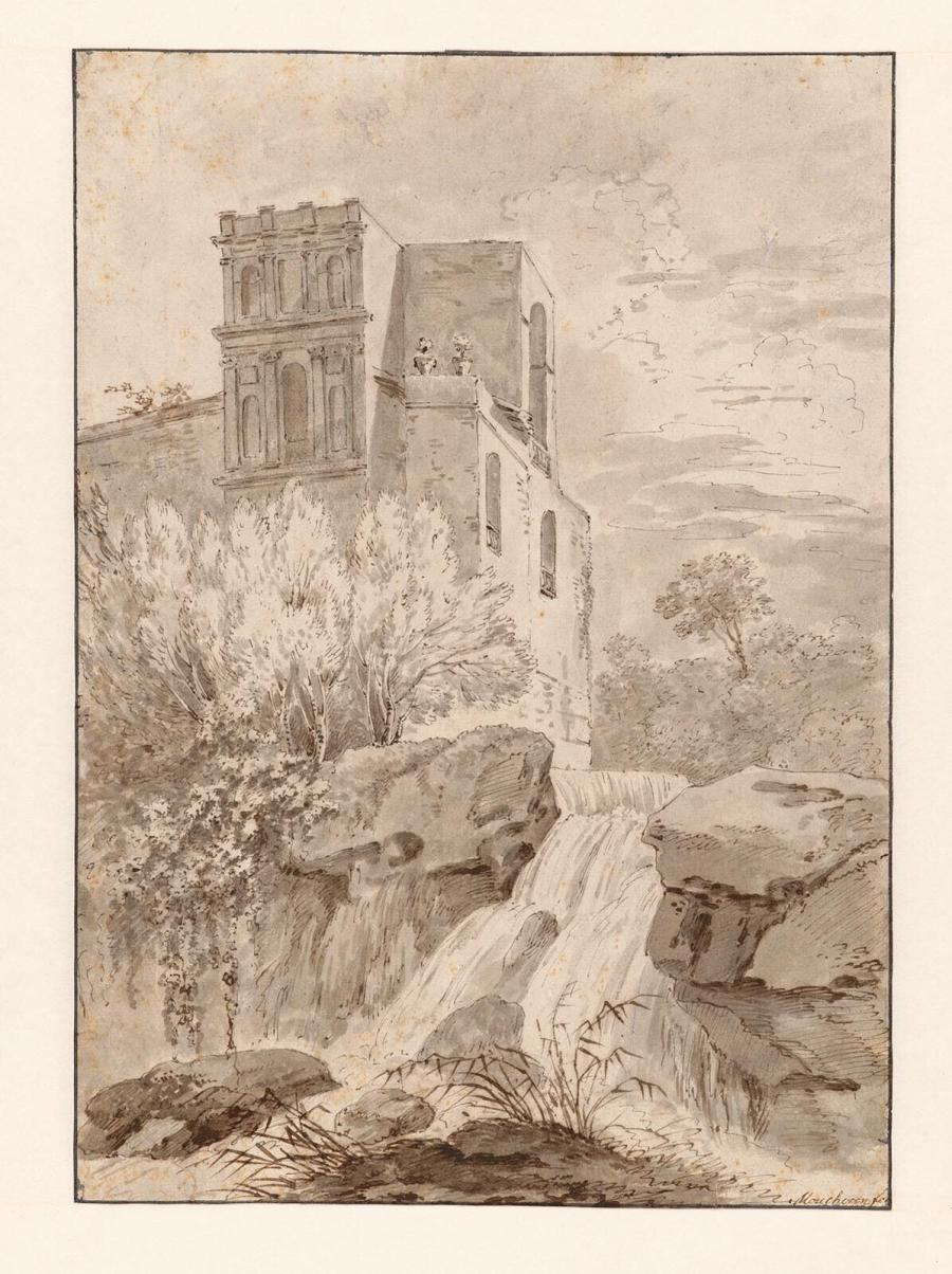 Villa with Waterfall (Villa Orsini in Bomarzo?)