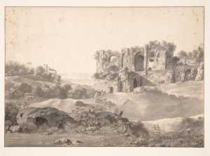 italiaans-landschap-met-een-ruine