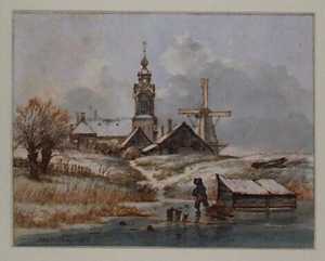 winter-landscape-with-a-windmill-and-a-church-tower