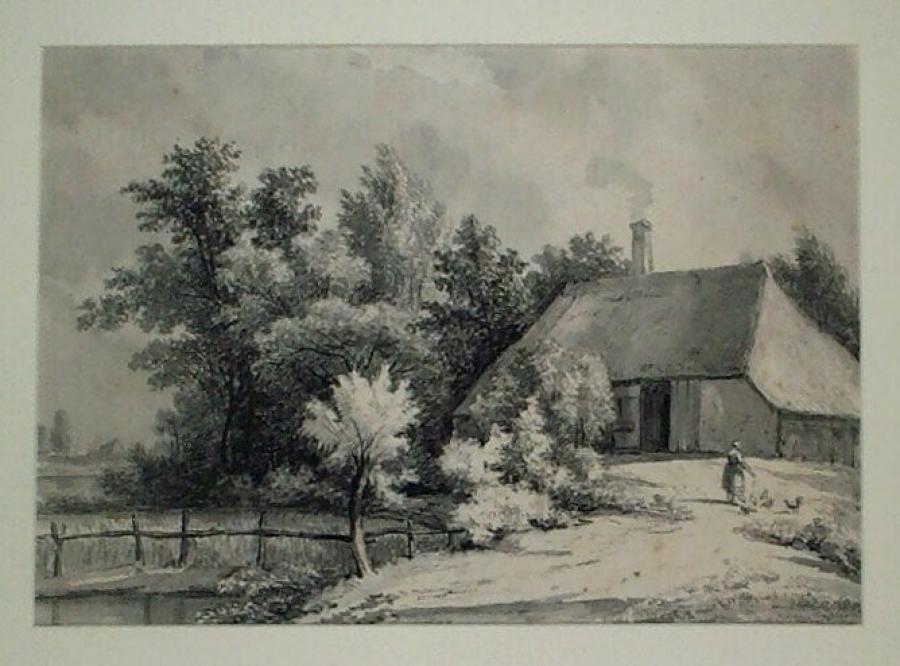 Een boerenwoning bij Grave (provincie Noord-Brabant)