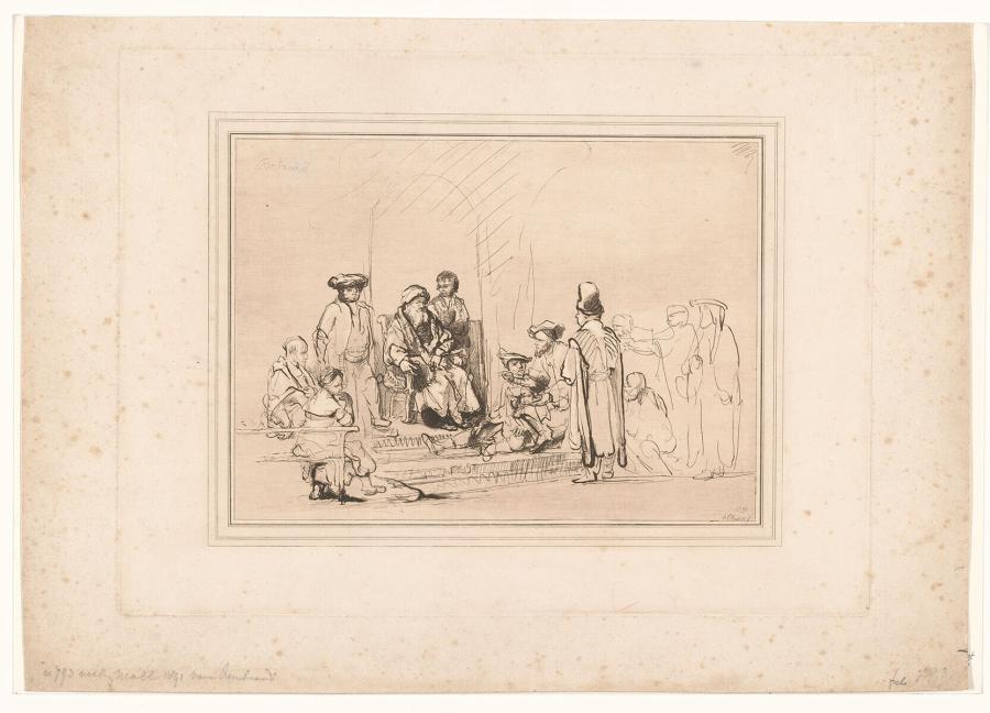 Seated Old Man, surrounded by Men and Women