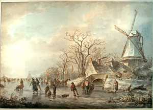 winter-landscape-with-skaters-on-a-frozen-canal-near-a-windmill