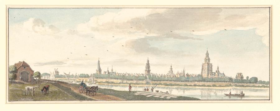 Gezicht op de stad Zutphen aan de IJssel (provincie Overijssel)