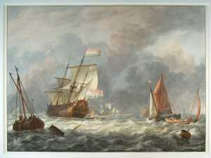 ships-on-the-zuiderzee-with-the-admiralty-ship-the-amsterdam-copy-after-a-lost-painting-by-ludolf-backhuysen
