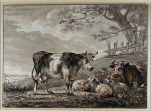 herd-of-cattle-and-sheep-beneath-trees-on-a-river-bank