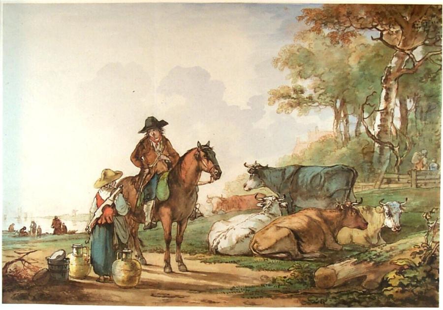 Landscape with a Horseman and a Milkmaid with a Herd of Cows